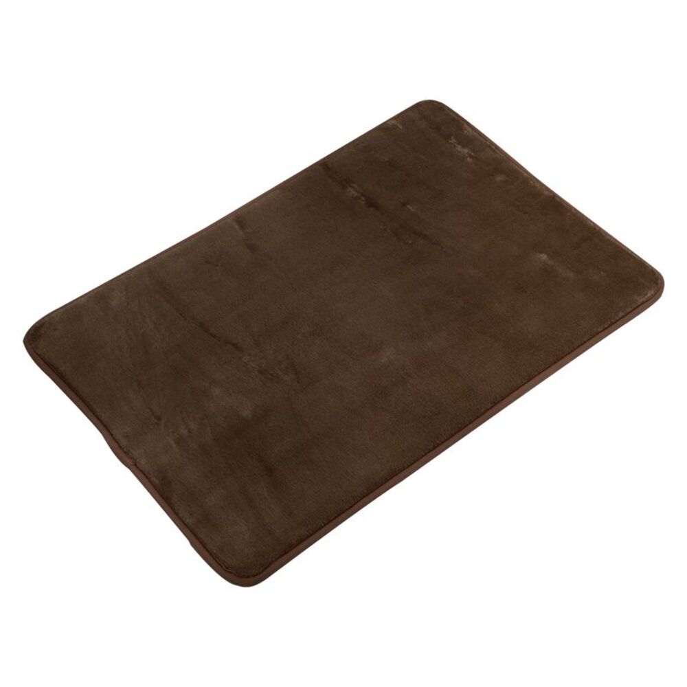 Solid Color Pattern Bathroom Rugs, Polyester Bath Mat Brown
